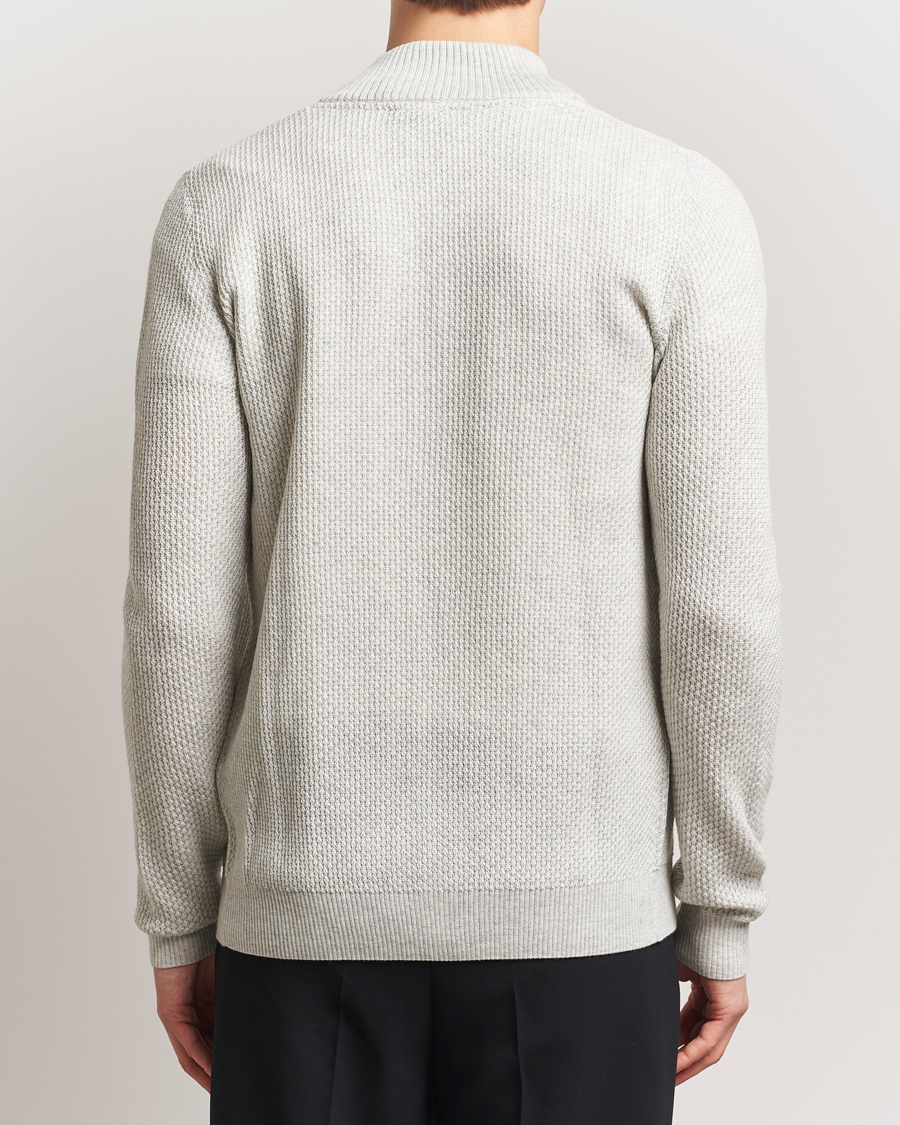 Heren | Truien | Stenströms | Knitted Textured Merino Cardigan Grey