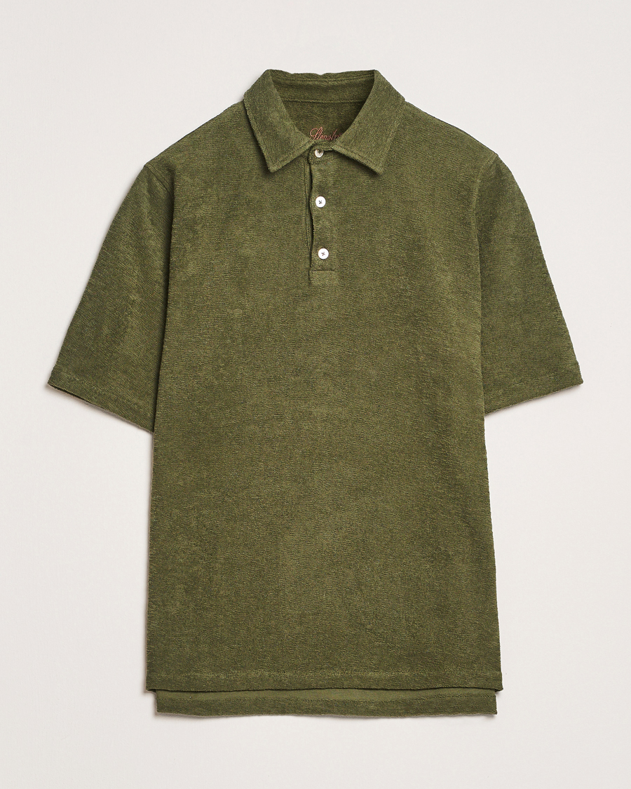 Heren | Polo's | Stenströms | Terry Slub Cotton Polo Green