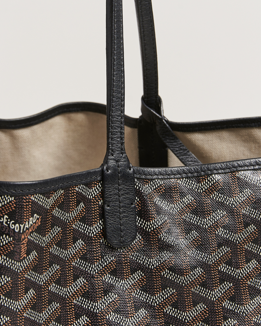 Homme | Goyard Pre-Owned Saint Louis PM Coated Canvas Tote Bag Black | Goyard Pre-Owned | Saint Louis PM Coated Canvas Tote Bag Black