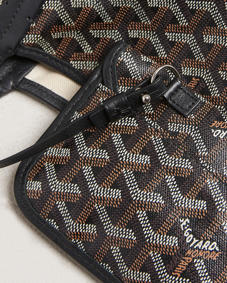 Homme | Goyard Pre-Owned Saint Louis PM Coated Canvas Tote Bag Black | Goyard Pre-Owned | Saint Louis PM Coated Canvas Tote Bag Black