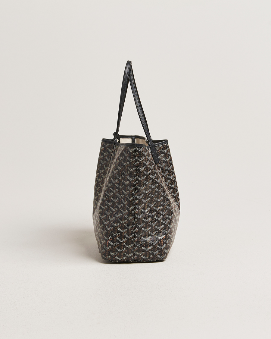 Homme | Goyard Pre-Owned Saint Louis PM Coated Canvas Tote Bag Black | Goyard Pre-Owned | Saint Louis PM Coated Canvas Tote Bag Black