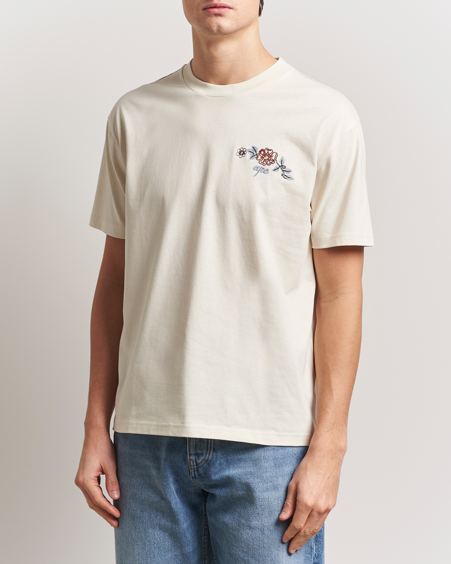 Heren | T-shirts | A.P.C. | Oscar Embroidered T-Shirt Ecru