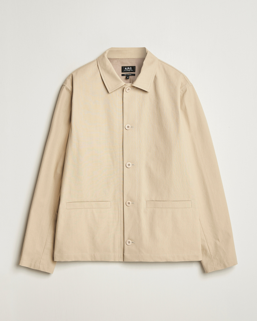 Homme | Manteaux Et Vestes | A.P.C. | Rodney Textured Cotton Overshirt Beige