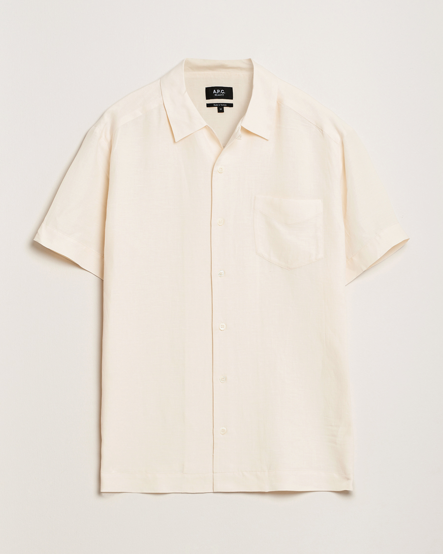 Homme | Chemises | A.P.C. | Roy Woven Short Sleeve Shirt Ecru