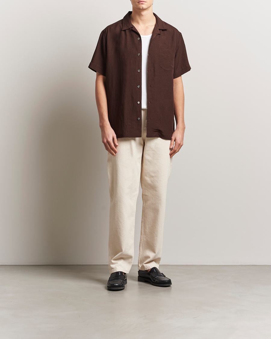 Heren | Overhemden | A.P.C. | Roy Woven Short Sleeve Shirt Brown