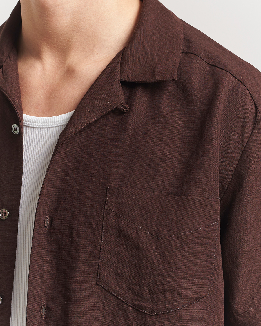 Heren | Overhemden | A.P.C. | Roy Woven Short Sleeve Shirt Brown