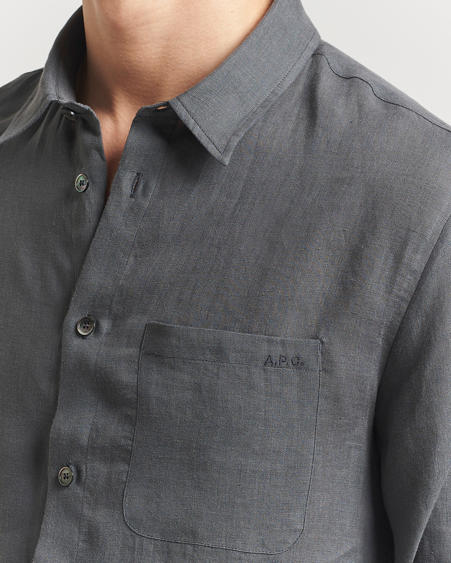 Heren | Overhemden | A.P.C. | Cassel Linen Shirt Anthracite