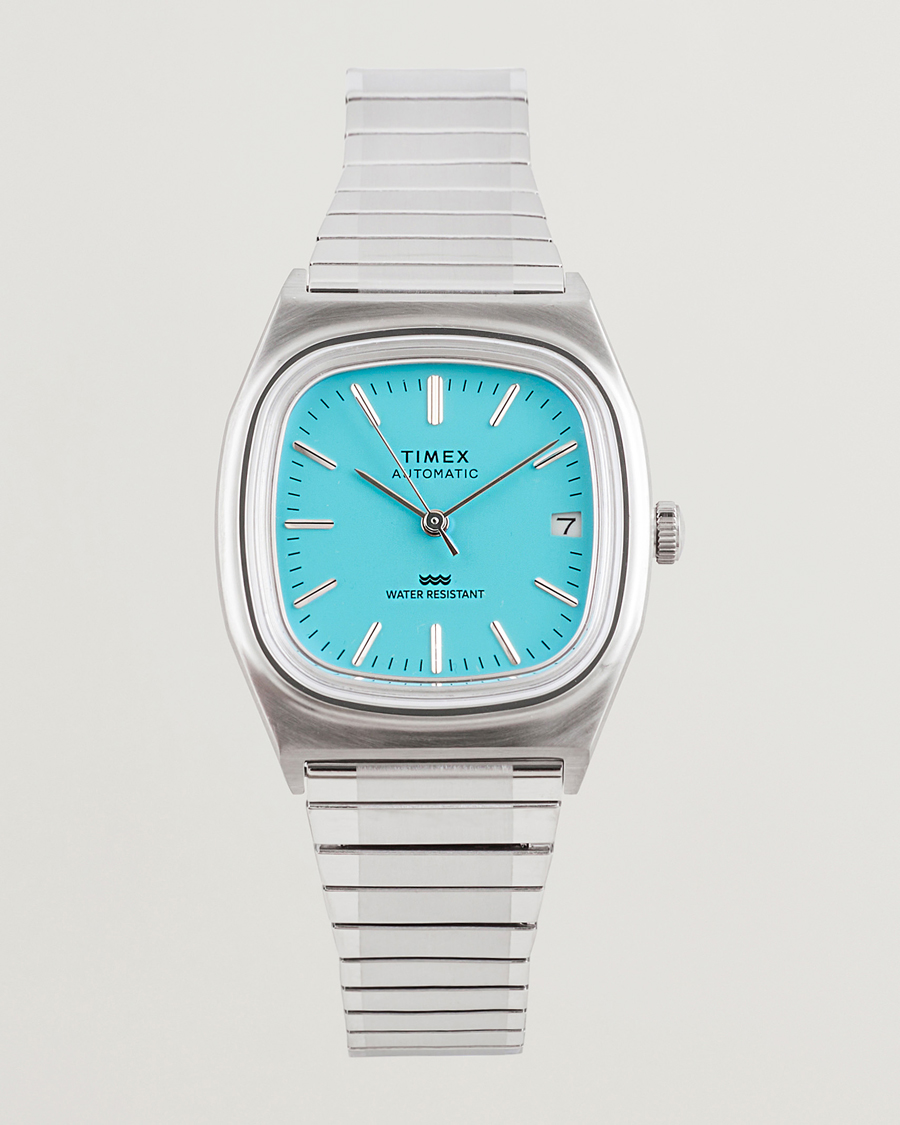 Heren | Timex Men's Automatic Steel 34mm Aquamarine Dial | Timex | Men's Automatic Steel 34mm Aquamarine Dial