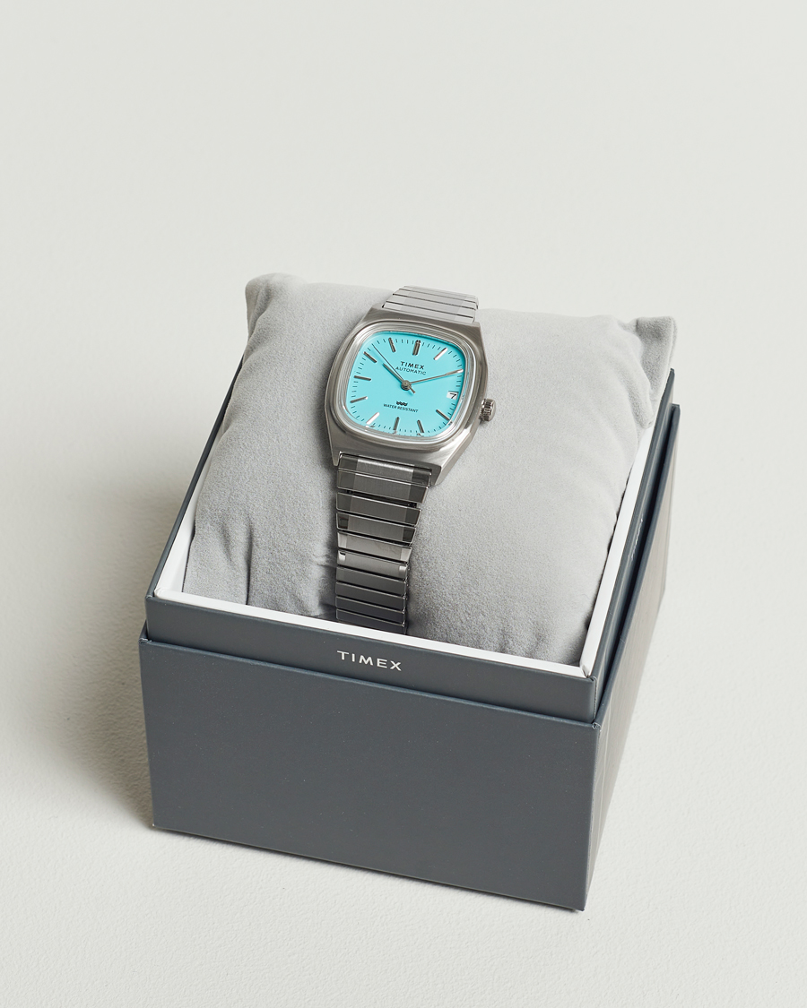 Heren | Timex Men's Automatic Steel 34mm Aquamarine Dial | Timex | Men's Automatic Steel 34mm Aquamarine Dial