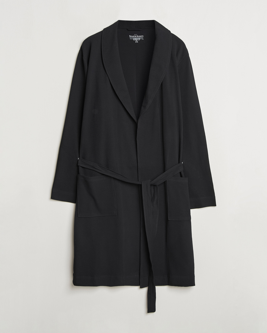 Heren | Pyjama's en gewaden | Bread & Boxers | Waffle Robe Black