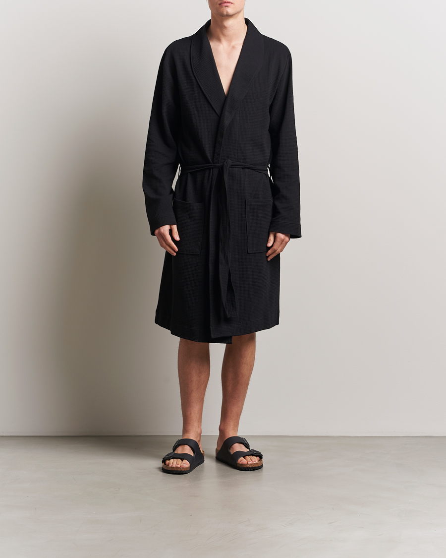 Heren | Pyjama's en gewaden | Bread & Boxers | Waffle Robe Black