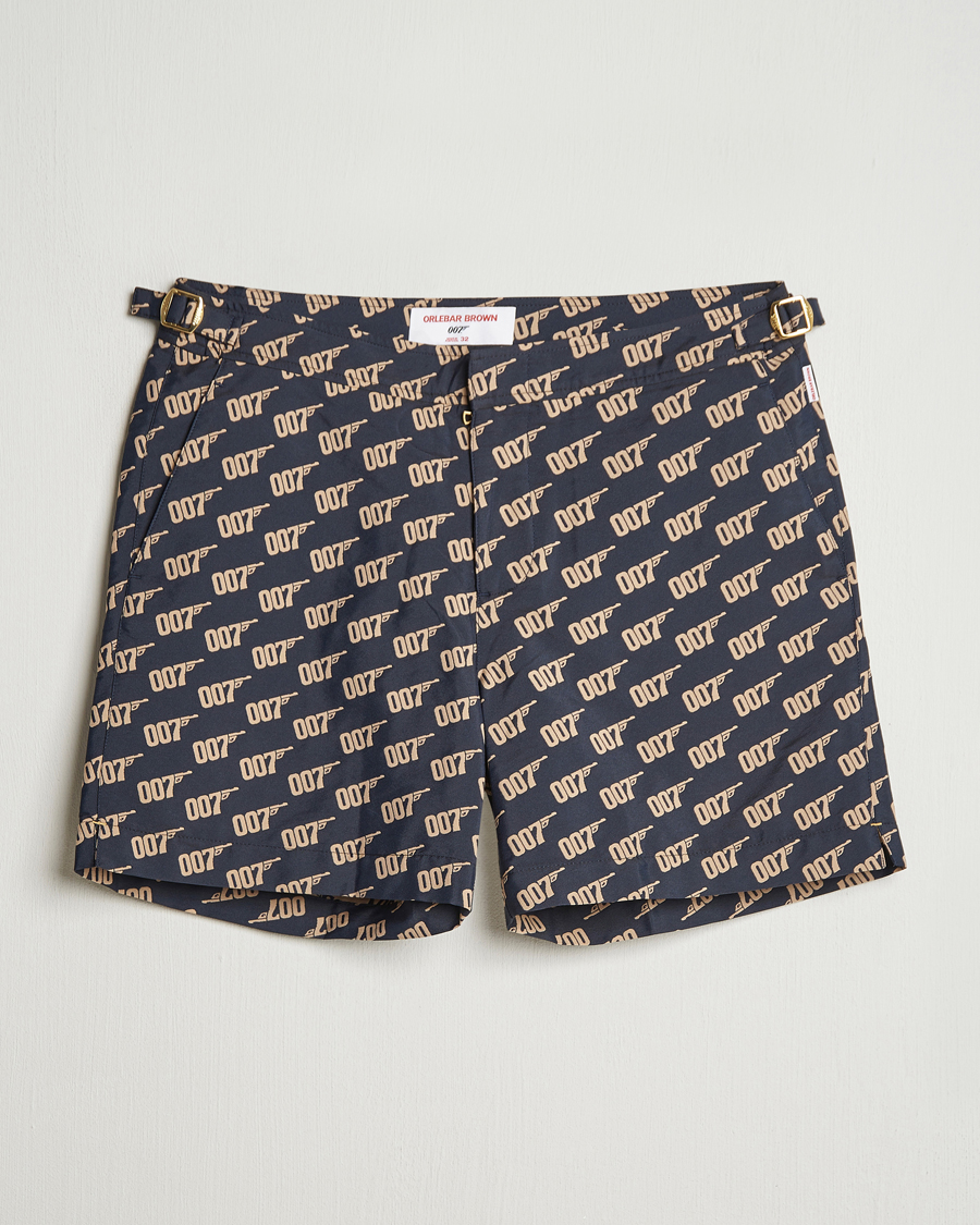 Heren | Zwembroek | Orlebar Brown | Bulldog Jaquard 007 Monogram Swimshorts Black