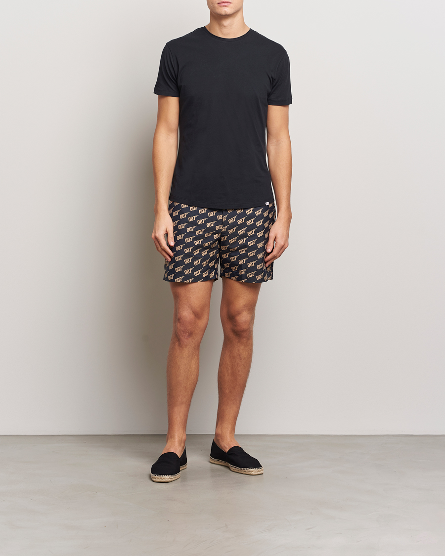 Heren | Zwembroek | Orlebar Brown | Bulldog Jaquard 007 Monogram Swimshorts Black