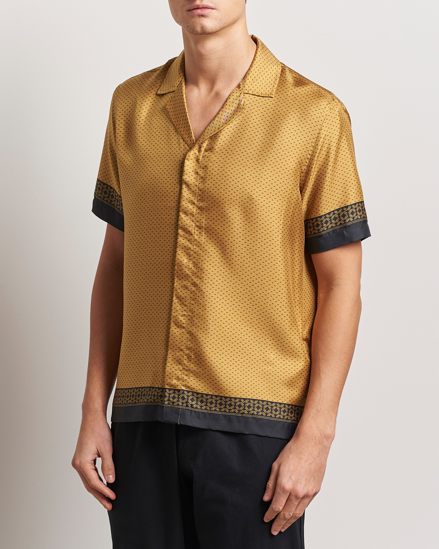 Heren | Overhemden | Orlebar Brown | Maitan Silk Gold Bullion Shirt Gold/Black
