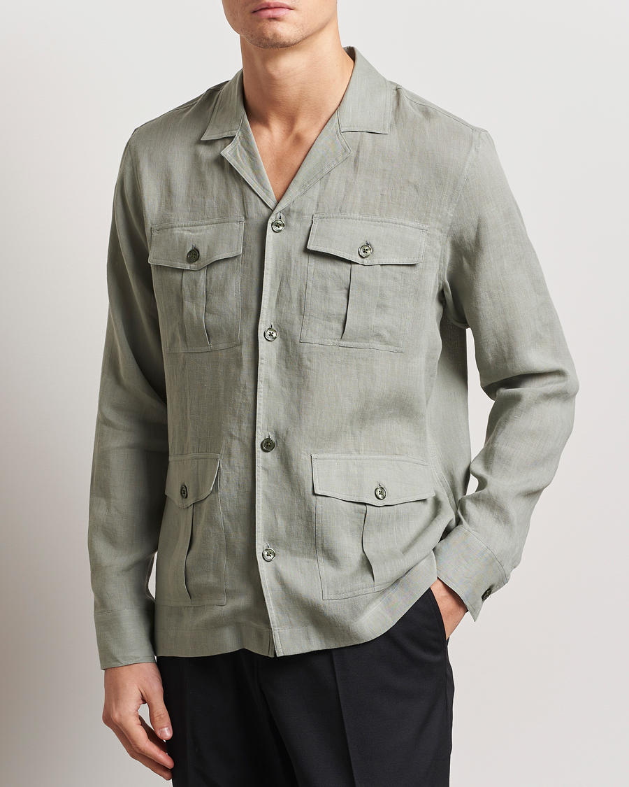 Heren | Overhemden | Orlebar Brown | Maitan Long Sleeve Golden Gun Shirt Penny Green
