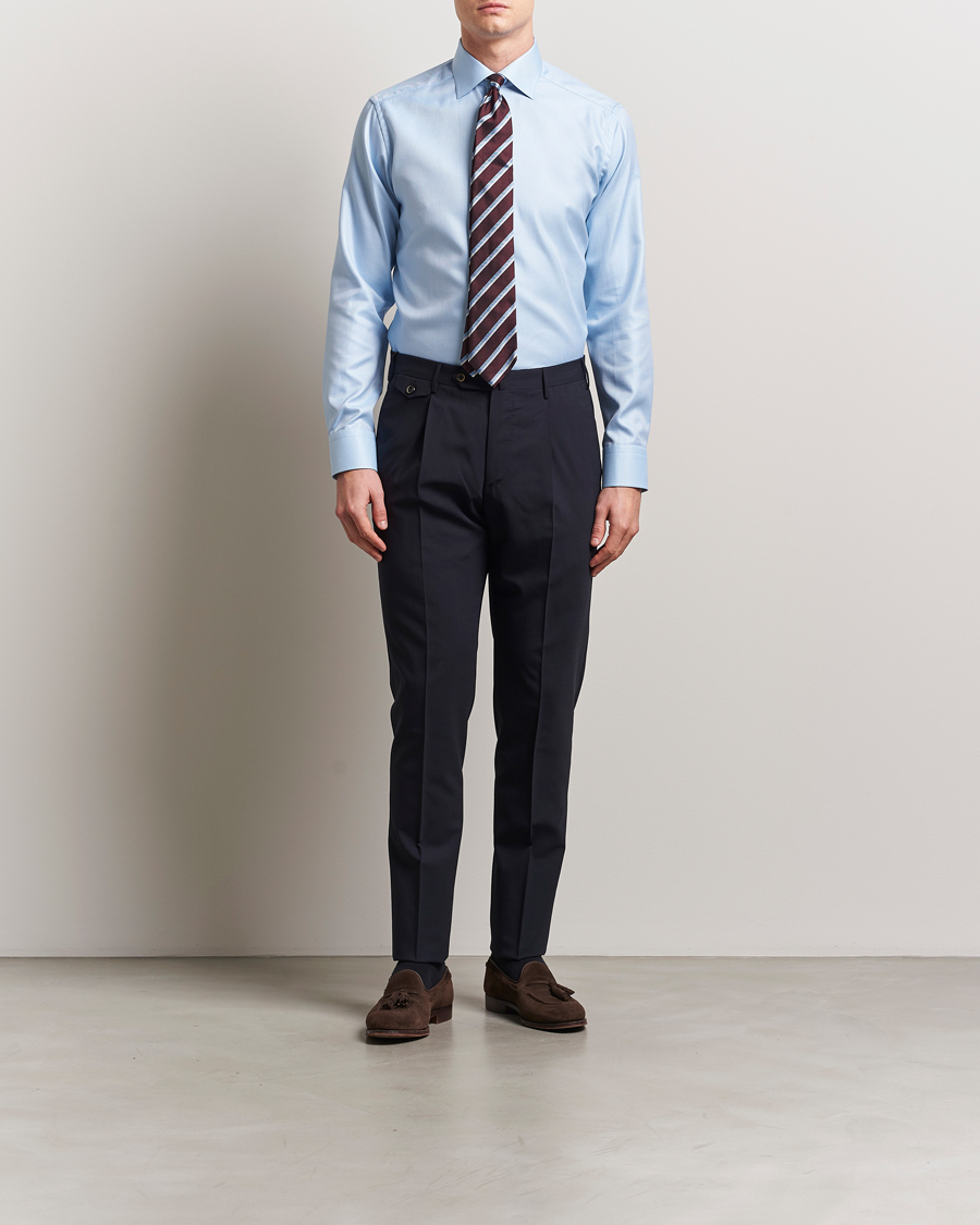 Heren | Overhemden | Eton | Slim Fit Signature Dobby Shirt Light Blue