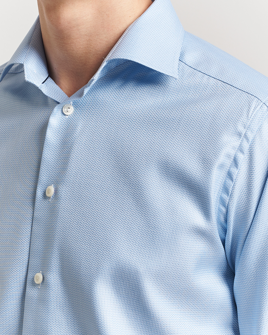 Heren | Overhemden | Eton | Slim Fit Signature Dobby Shirt Light Blue