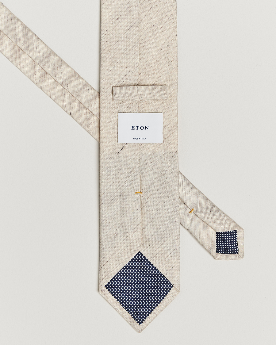 Heren | Stropdassen | Eton | Silk/Linen Tie Beige