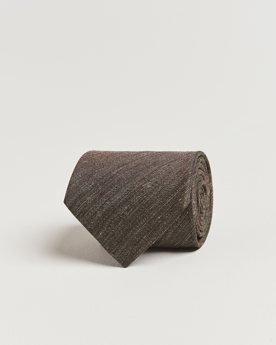 Heren | Stropdassen | Eton | Silk/Linen Tie Brown