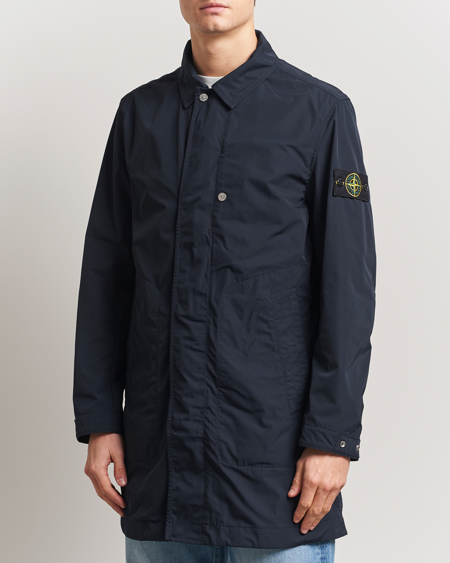 Heren | Jassen | Stone Island | Micro Twill Long Coat Navy Blue