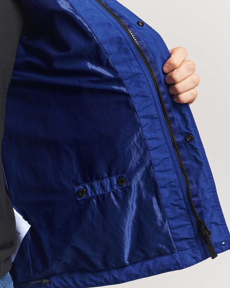 Heren | Jassen | Stone Island | Crinkle Reps Hooded Jacket Bright Blue