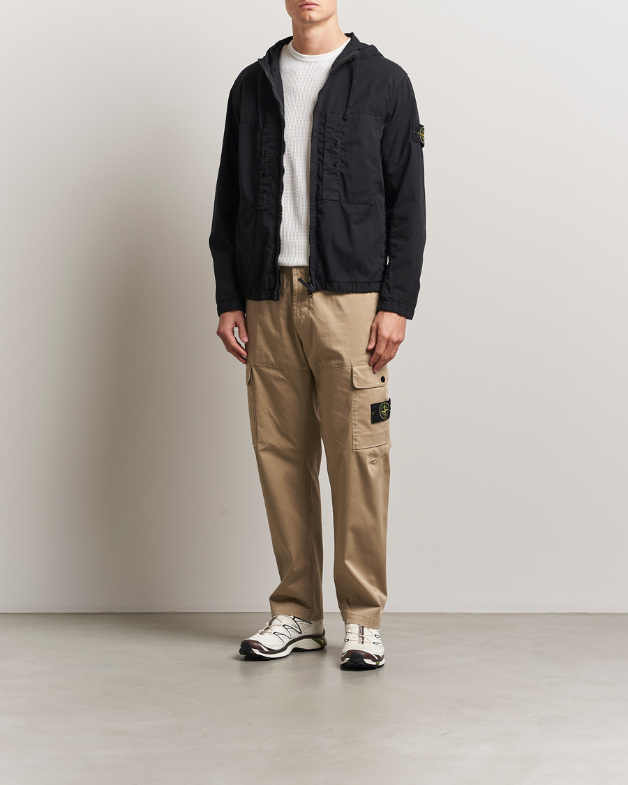 Homme | Manteaux Et Vestes | Stone Island | Supima Cotton Stretch Hooded Jacket Black