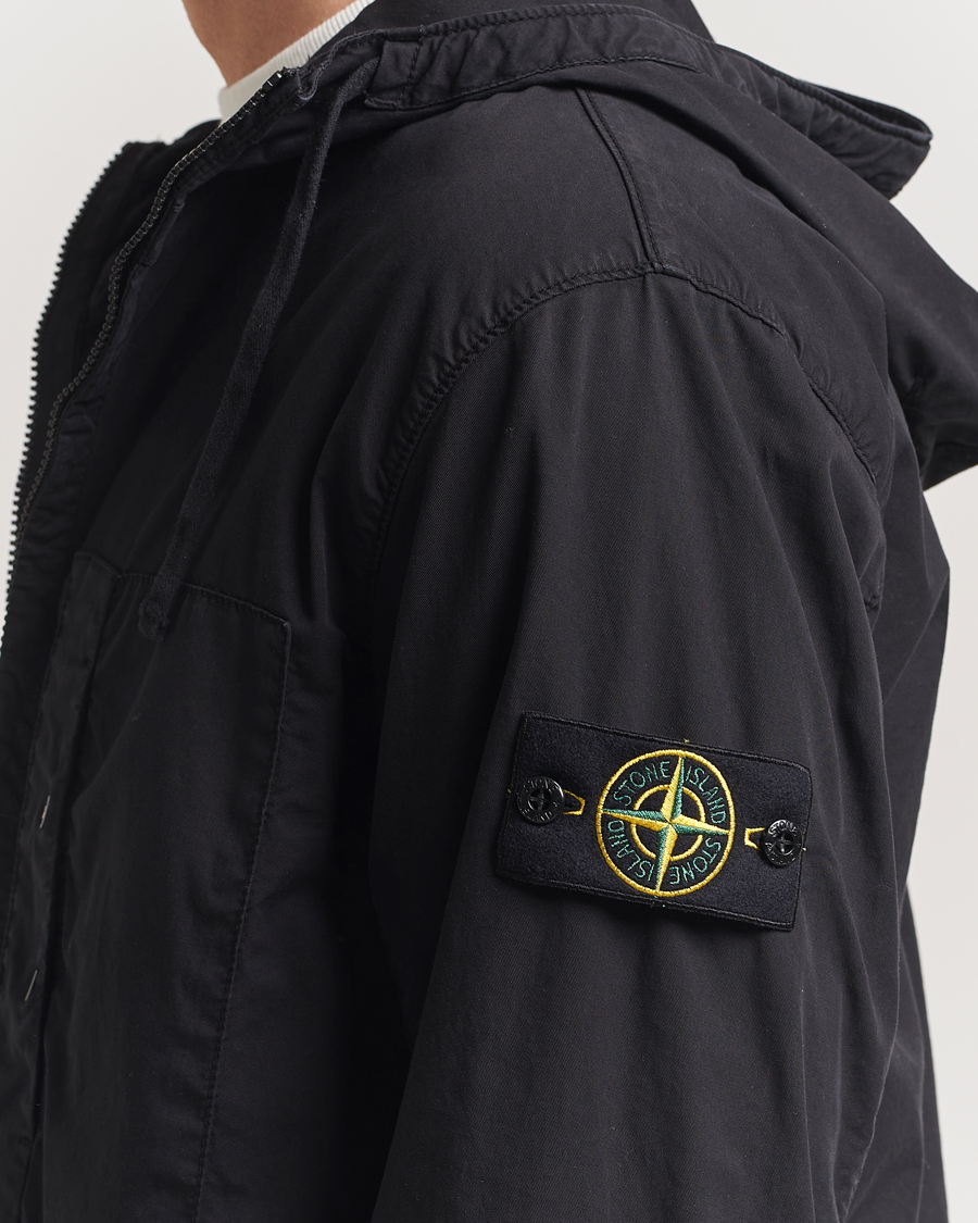 Homme | Manteaux Et Vestes | Stone Island | Supima Cotton Stretch Hooded Jacket Black