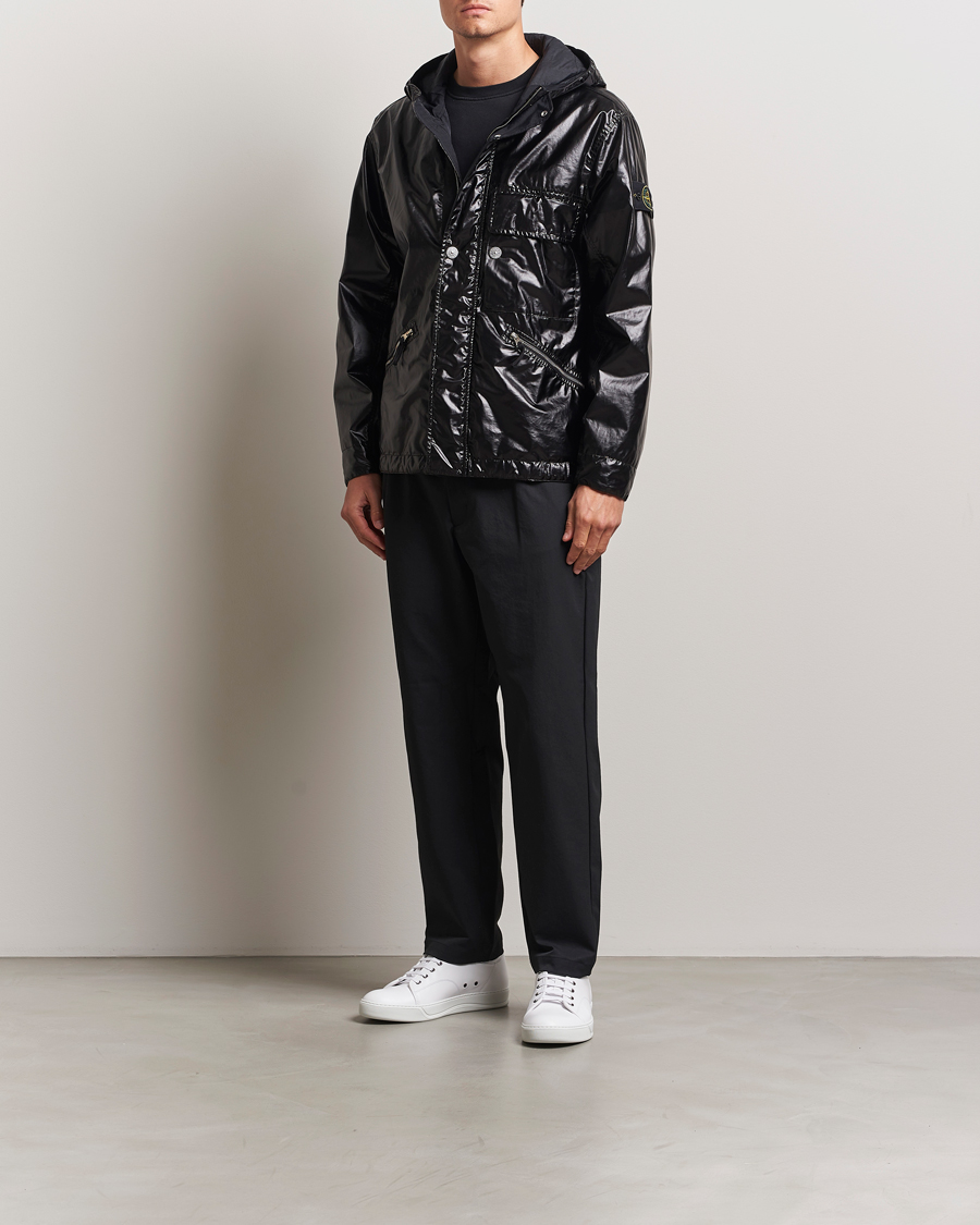 Heren | Jassen | Stone Island | Mussola Gommata Hooded Jacket Black