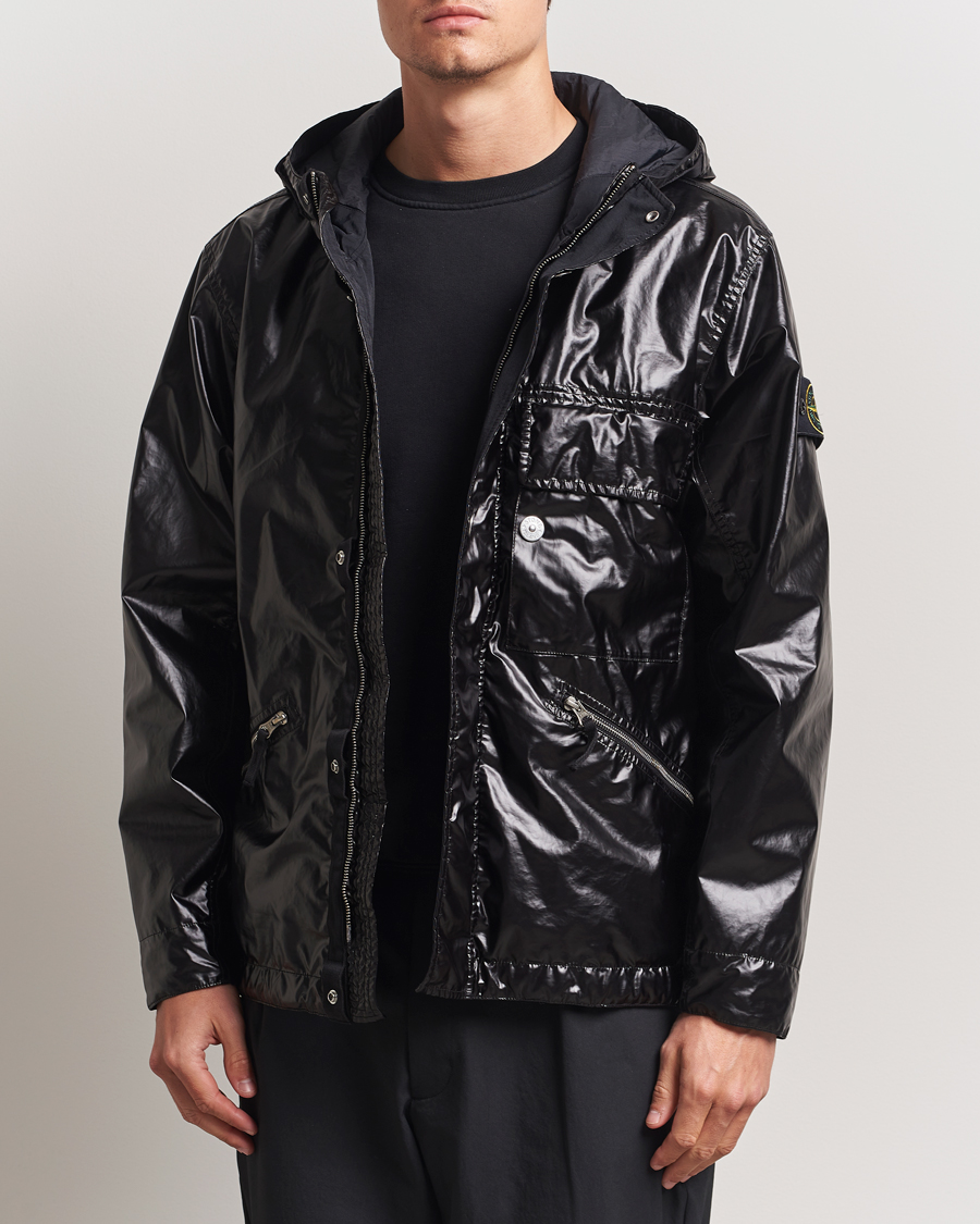 Heren | Jassen | Stone Island | Mussola Gommata Hooded Jacket Black