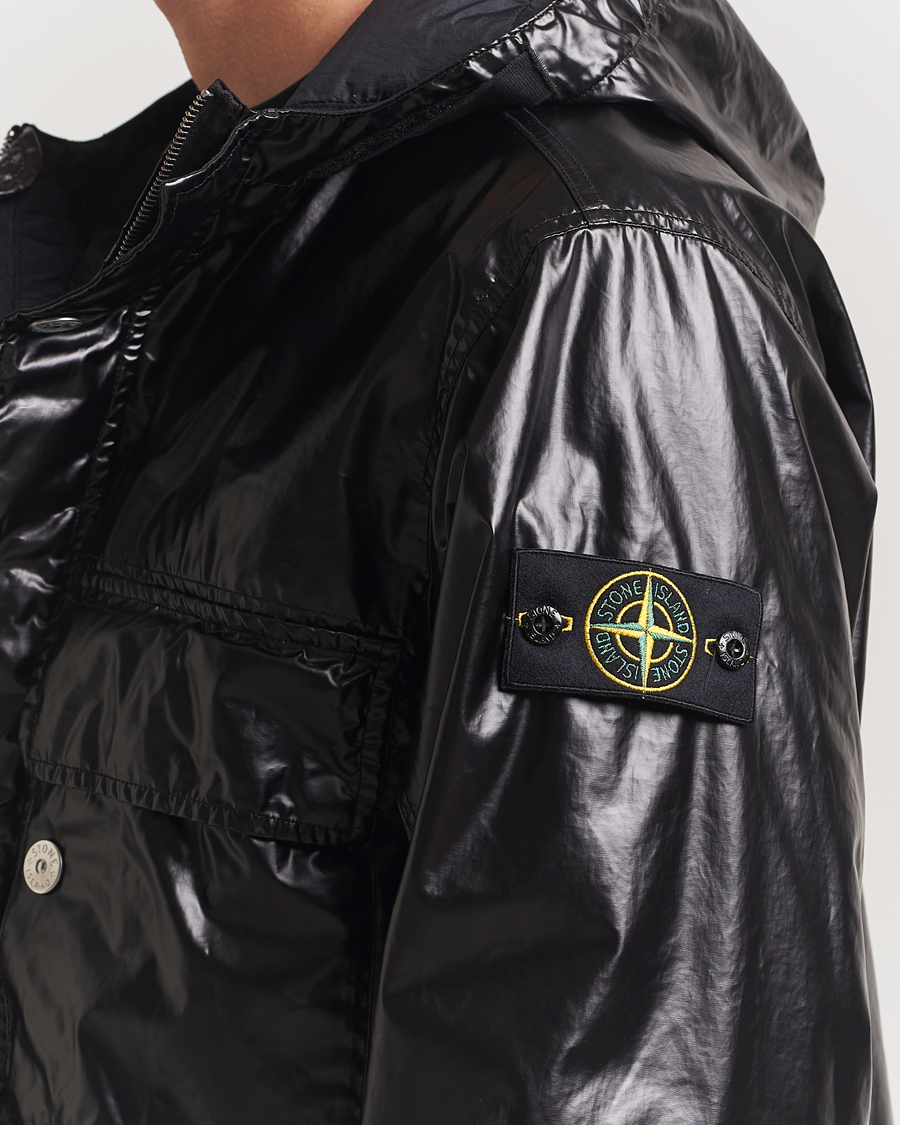 Heren | Jassen | Stone Island | Mussola Gommata Hooded Jacket Black