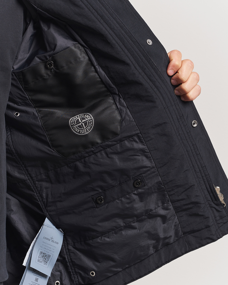 Heren | Jassen | Stone Island | Mussola Gommata Hooded Jacket Black