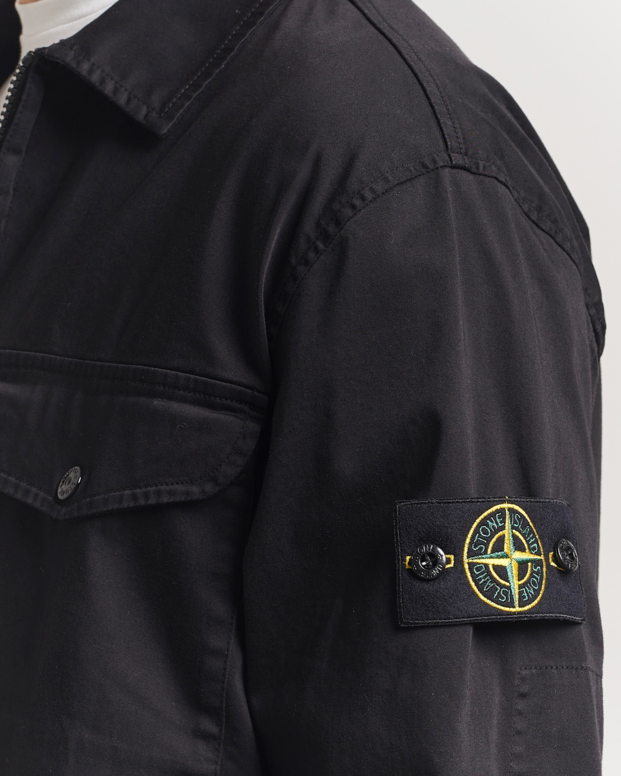 Heren | Overhemden | Stone Island | Cotton Stretch Zip Overshirt Black