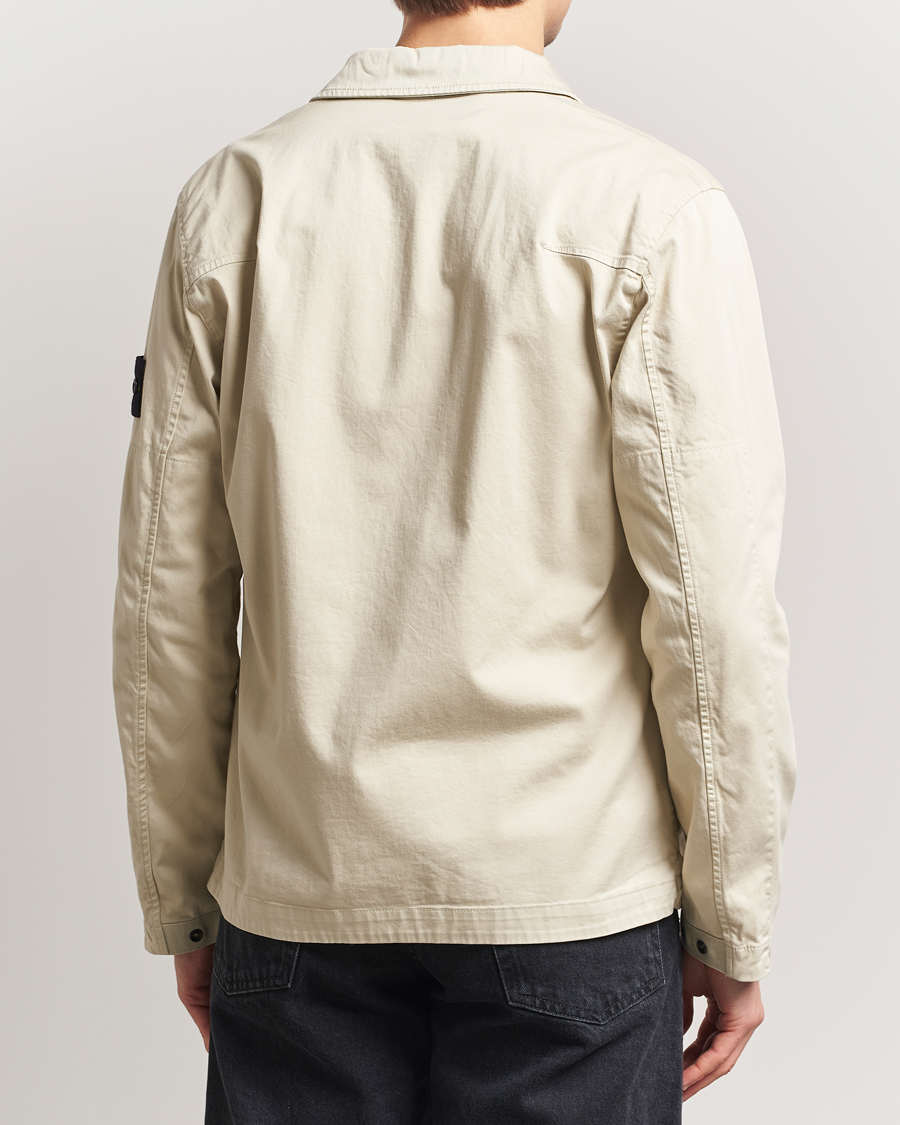Homme | Chemises | Stone Island | Cotton Stretch Zip Overshirt Sand