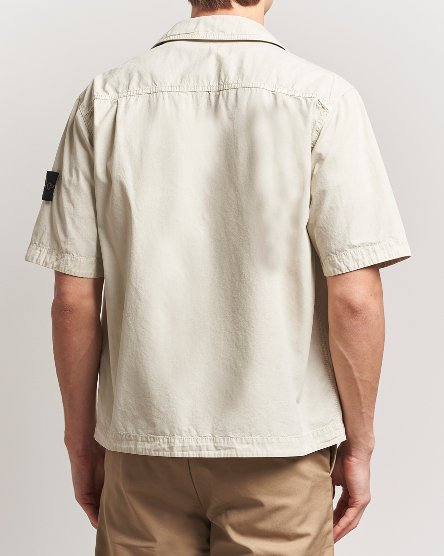 Heren | Overhemden | Stone Island | Cotton Canvas Old Effect Short Sleeve Shirt Sand