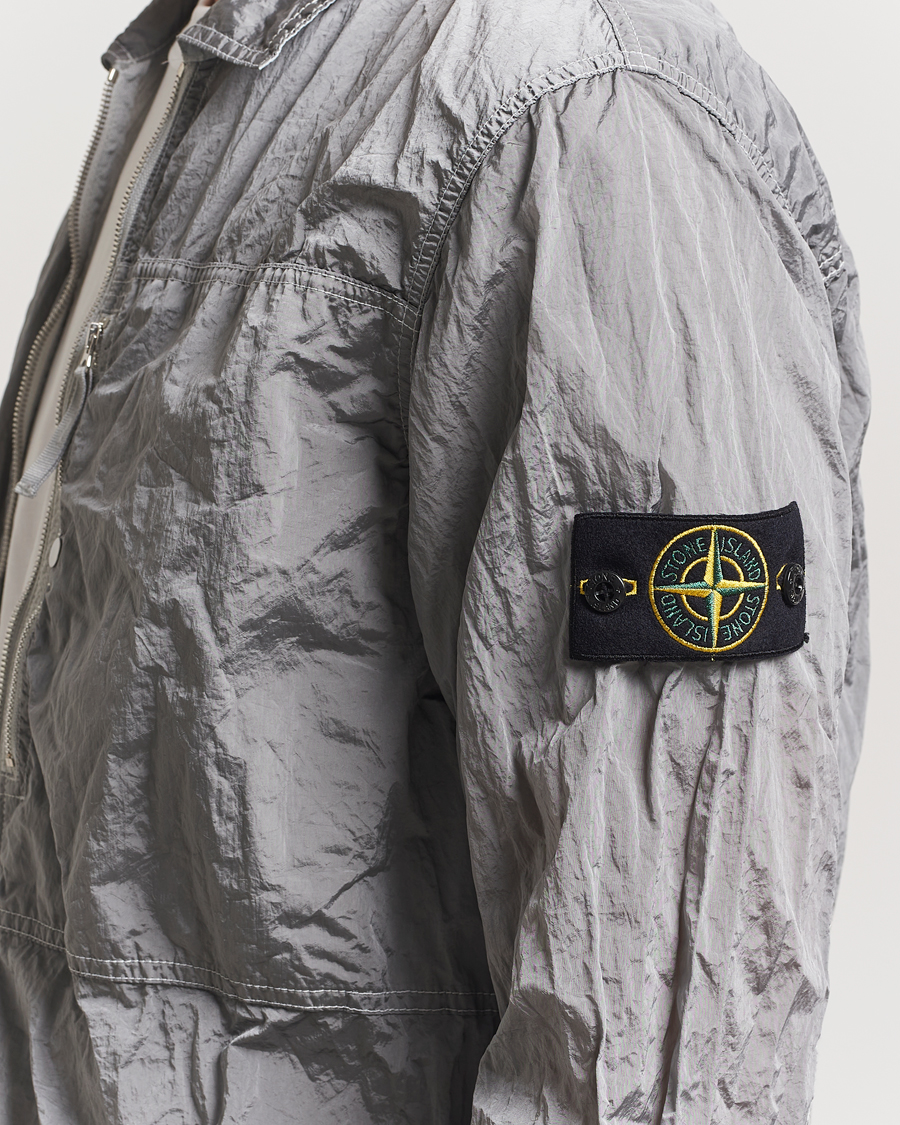 Heren | Overhemden | Stone Island | Nylon Metal Zip Overshirt Pearl Grey