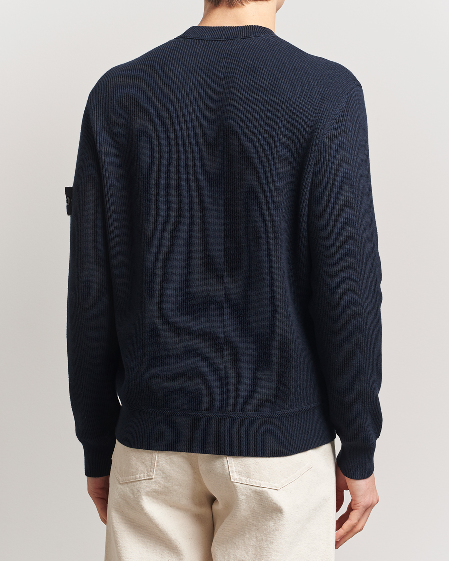 Heren | Truien | Stone Island | Ribbed Soft Organic Cotton Crewneck Navy Blue