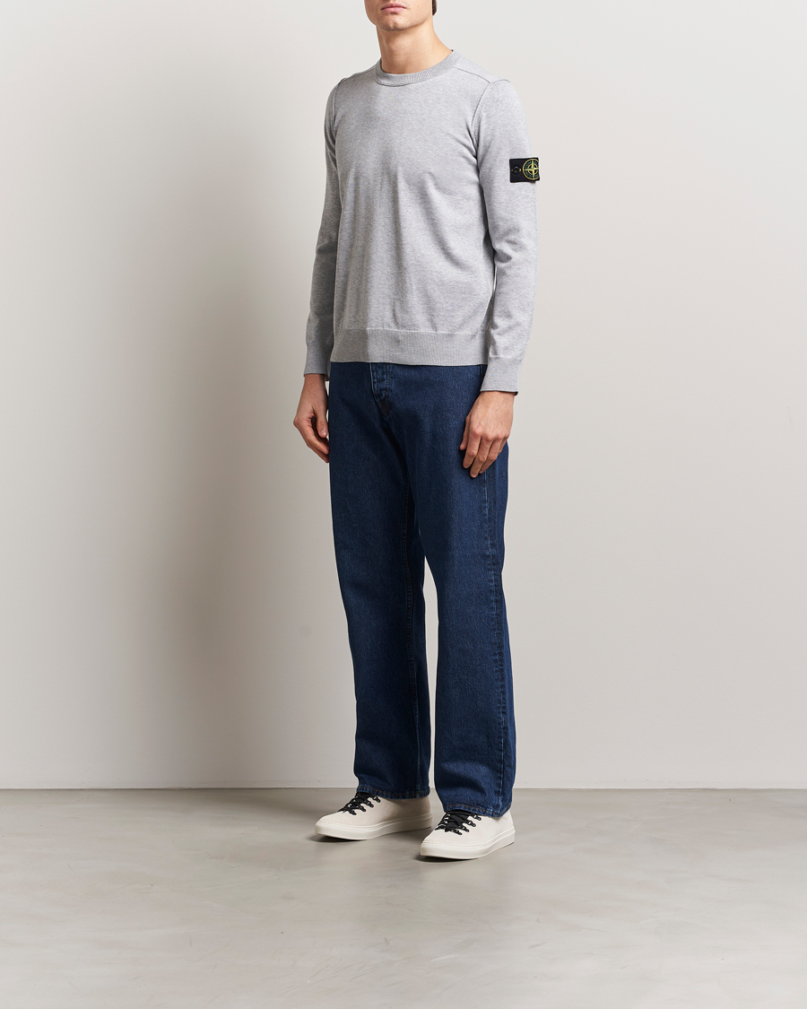 Heren | Truien | Stone Island | Soft Organic Cotton Crew Neck Melange Pearl Grey