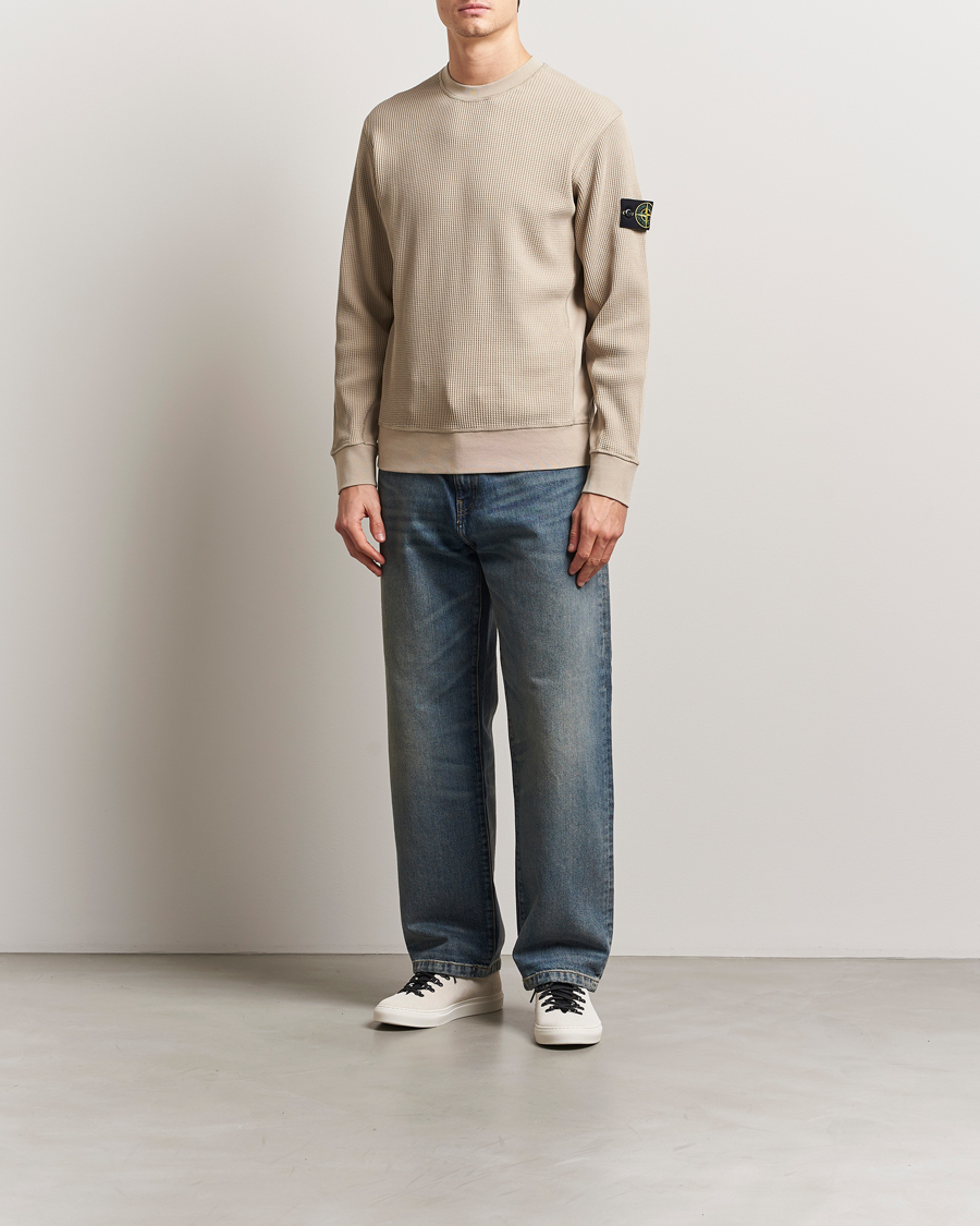 Heren | Truien | Stone Island | Organic Cotton Waffle Fleece Sweatshirt Desert