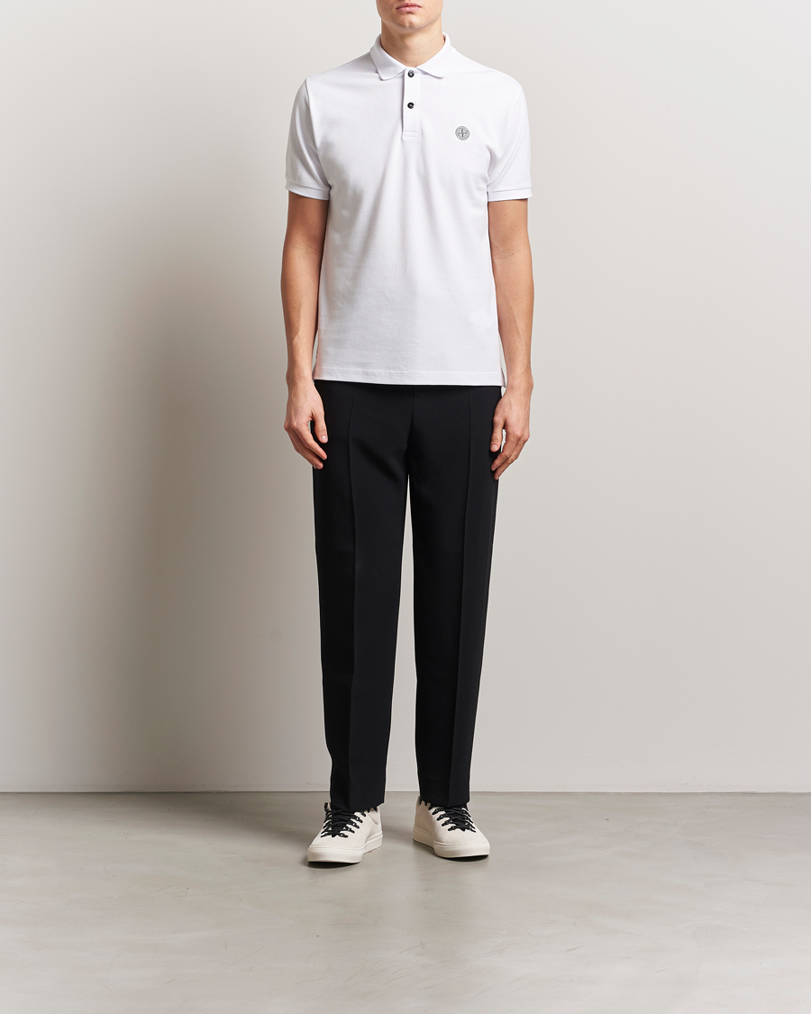 Homme | Polos | Stone Island | Organic Cotton Pique Polo White