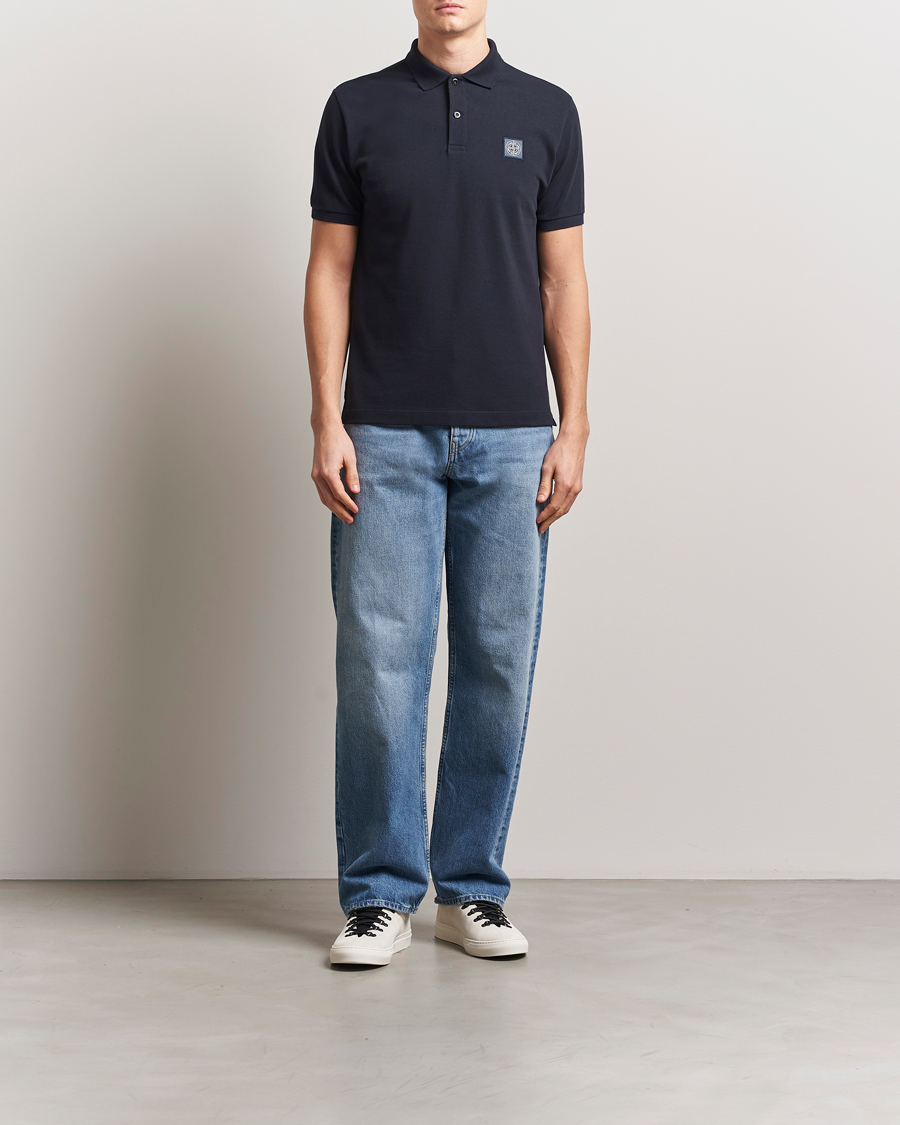 Heren | Polo's | Stone Island | Organic Cotton Pique Polo Navy Blue
