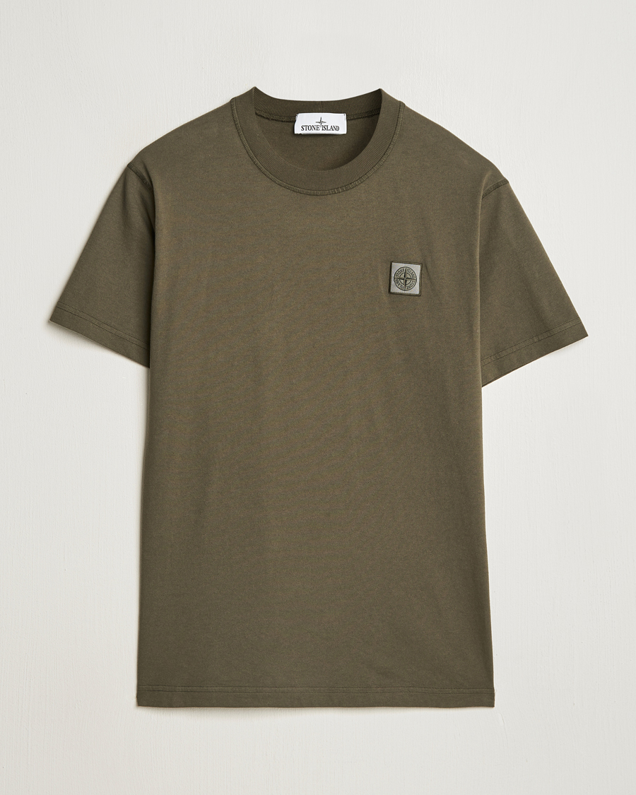 Heren | T-shirts | Stone Island | Organic Cotton Fissato Effect T-Shirt Military Green
