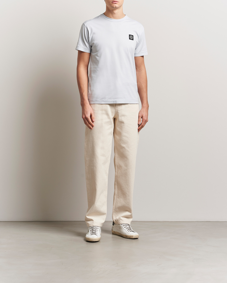 Homme | T-shirts | Stone Island | Garment Dyed Cotton Jersey T-Shirt Sky Blue