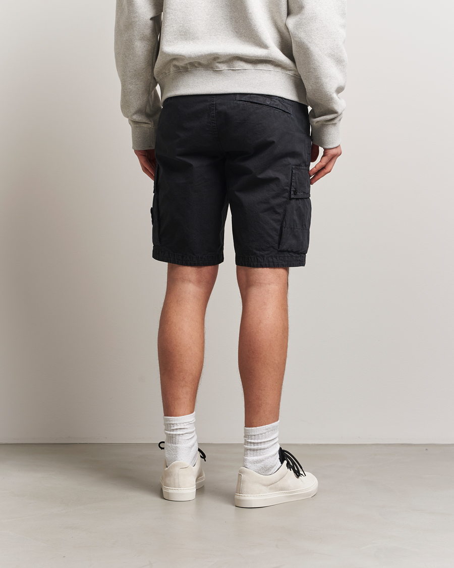Heren | Korte broek | Stone Island | Brushed Cotton Canvas Cargo Shorts Black
