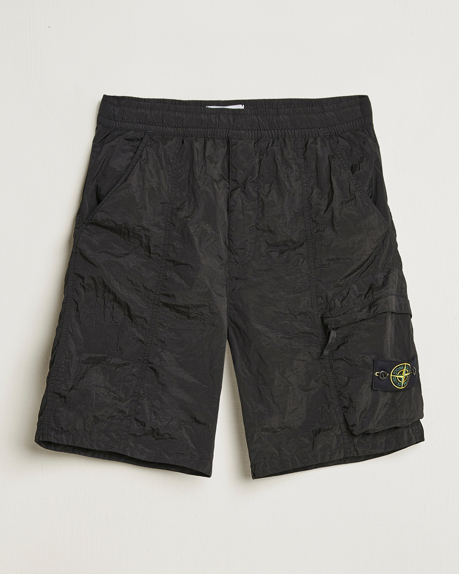 Homme | Shorts | Stone Island | Nylon Metal Drawstring Cargo Shorts Black