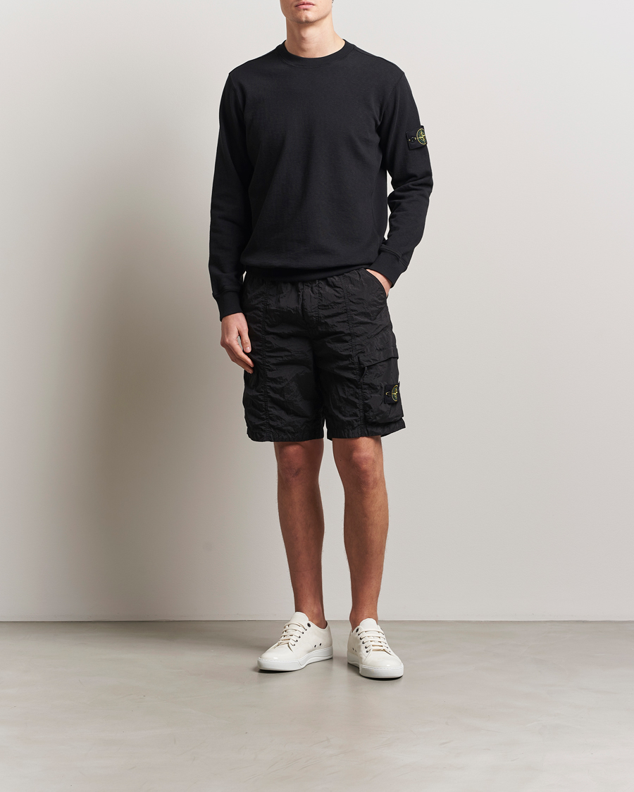 Homme | Shorts | Stone Island | Nylon Metal Drawstring Cargo Shorts Black