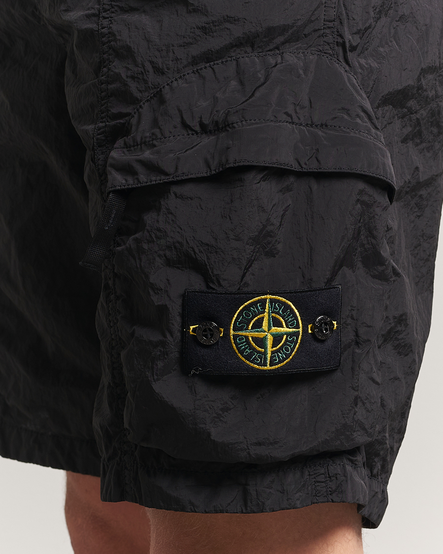 Homme | Shorts | Stone Island | Nylon Metal Drawstring Cargo Shorts Black