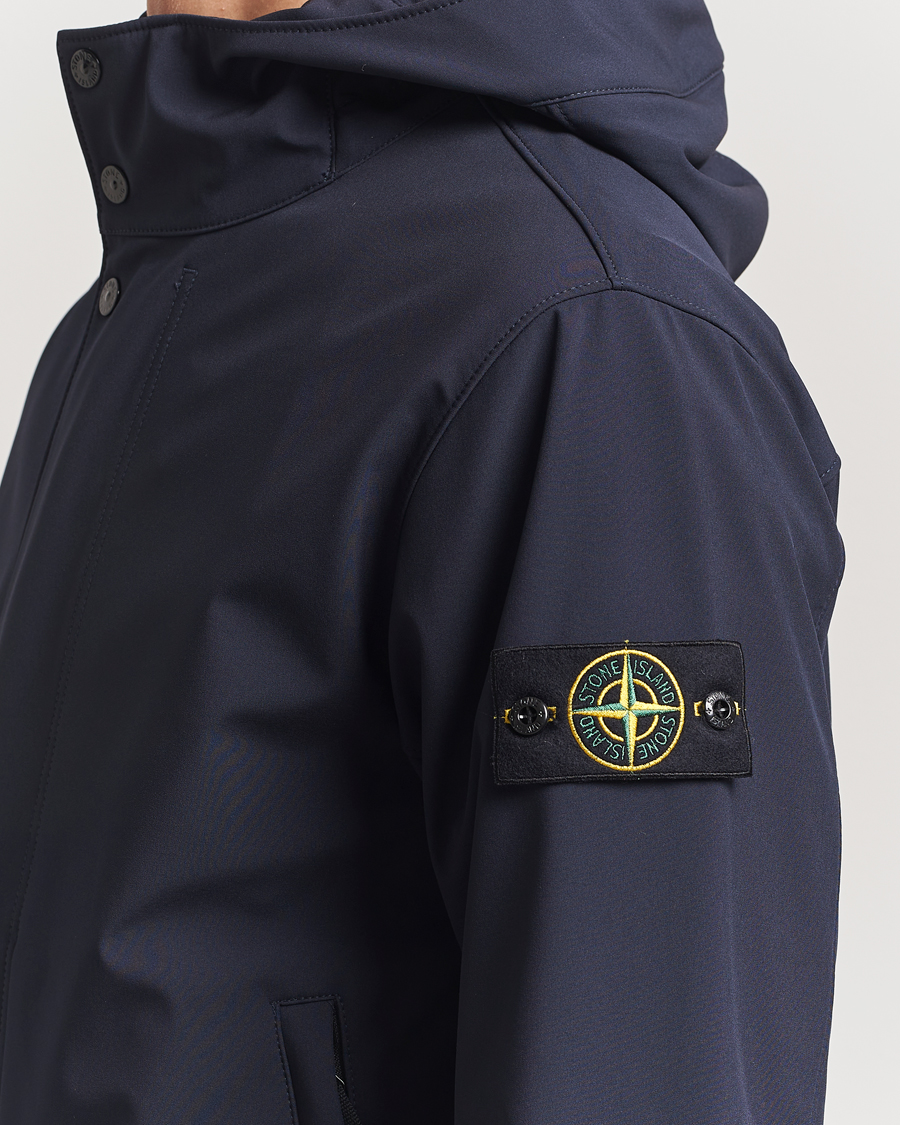 Heren | Jassen | Stone Island | Soft Shell Hooded Jacket Navy Blue