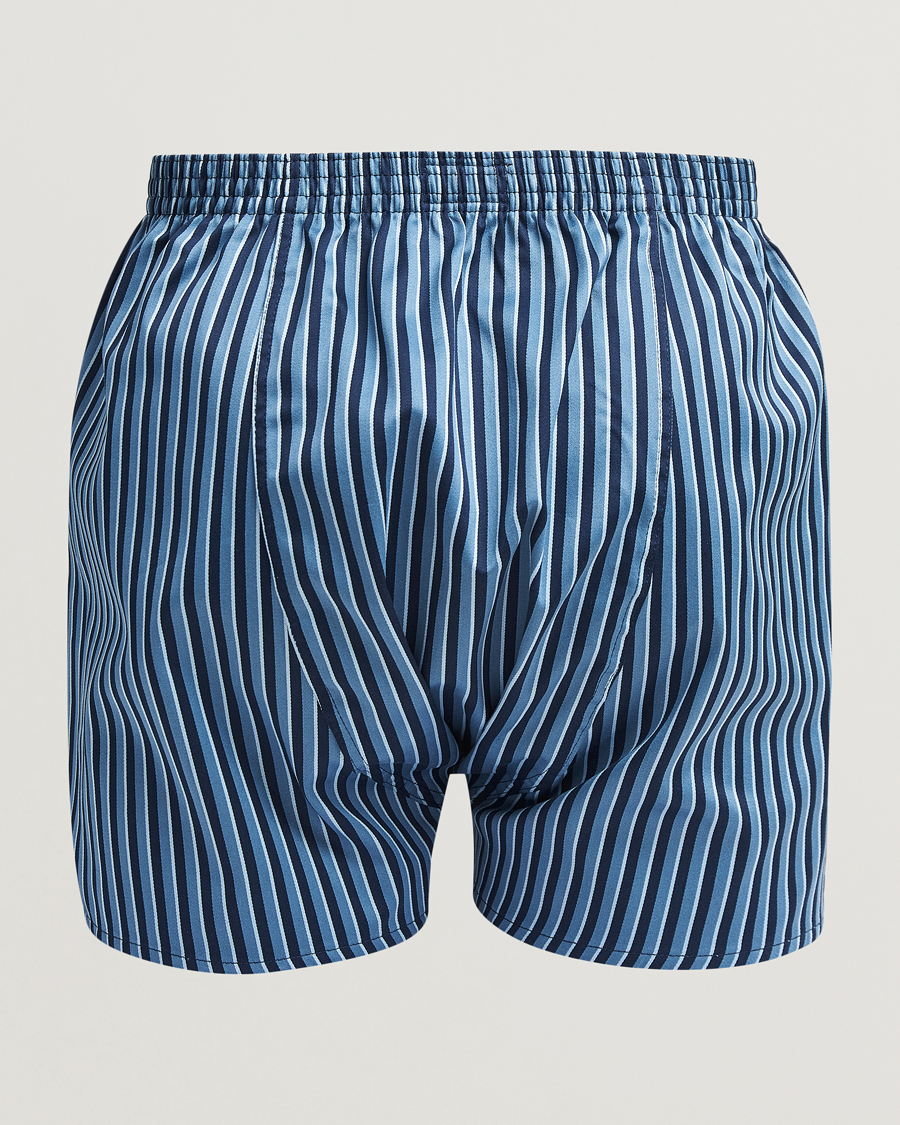 Homme | Sous-Vêtements Et Chaussettes | Derek Rose | Classic Fit Woven Cotton Boxer Shorts Navy/Blue