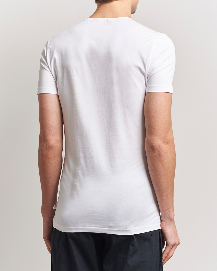Heren | T-shirts | Derek Rose | Pima Cotton Crew Neck T-Shirt White