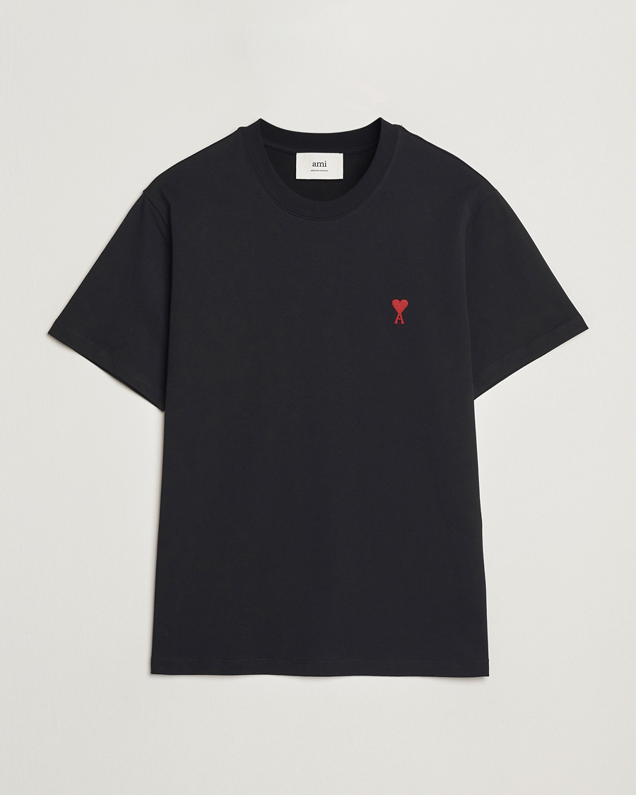 Heren | T-shirts | AMI | Heart Logo T-Shirt Black